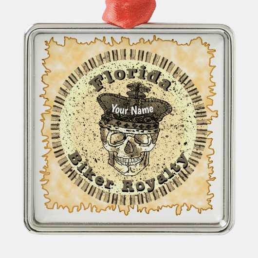 Florida Biker  Metalen Ornament (Voorkant)