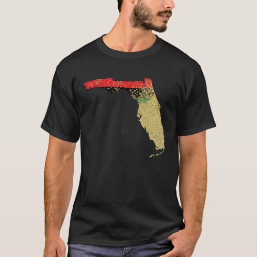 Florida  Black Pride Pan African Flag Home Hometow T-shirt (Voorkant)