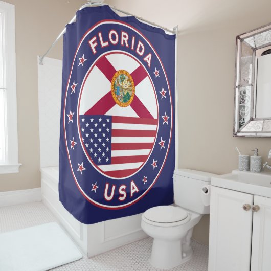 Florida, blauw, douchegordijn (In situ)