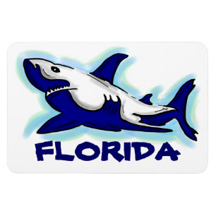 Florida blauwe haai thema rechthoek magneet