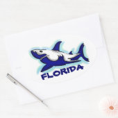 Florida blue shark thema ovale stickers (Envelop)