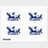Florida blue shark thema ovale stickers (Vel)