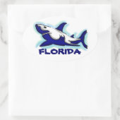 Florida blue shark thema ovale stickers (Tas)