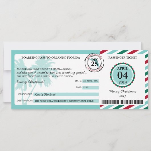 Florida Boarding Pass Kaart (Voorkant)