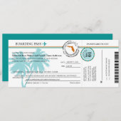 Florida Boarding Pass Wedding Invitation Kaart (Voorkant / Achterkant)