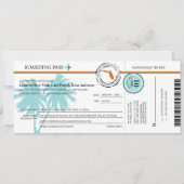 Florida Boarding Pass Wedding Invitation Kaart (Voorkant)