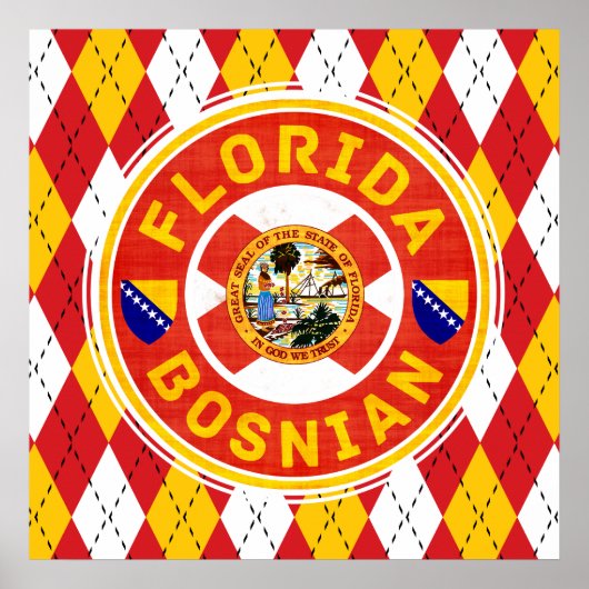 Florida Bosnian American Artwork Poster (Voorkant)