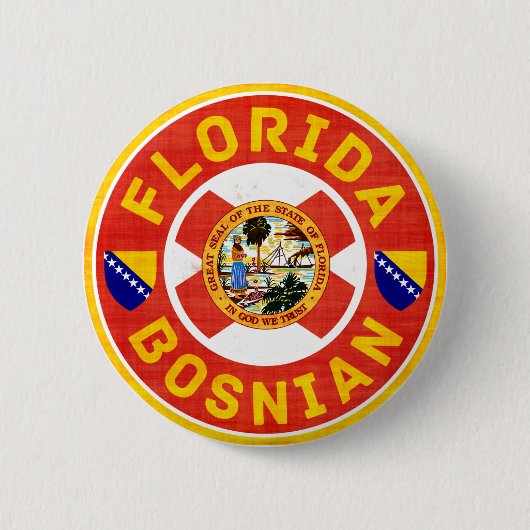 Florida Bosnian American Pin Badge Ronde Button 5,7 Cm (Voorkant)