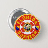 Florida Bosnian American Pin Badge Ronde Button 5,7 Cm (Voorkant /achterkant)