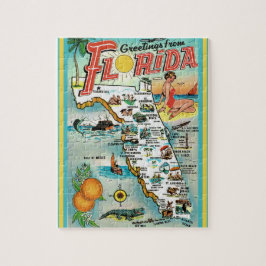 Florida Briefkaart Kaart 8x10 Jigsaw Puzzel