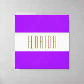 FLORIDA Bright Wide Tropical Paarse witte strepen Canvas Afdruk (Voorkant)