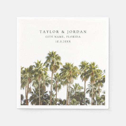 Florida bruiloft palmboom aangepaste foto servet (Voorkant)