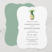 Florida bruiloft uitnodigingen Waterverf ananas (Voorkant / Achterkant)
