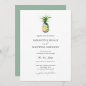 Florida bruiloft uitnodigingen Waterverf ananas (Voorkant / Achterkant)
