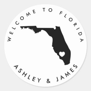 Florida bruiloft Welkom Sticker voor Treat Box Bag