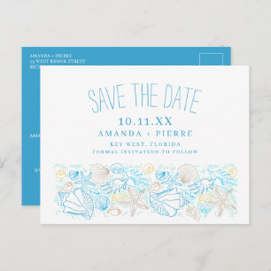 Florida Budget Beach Wedding Save the Date Aankondigingskaart