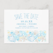 Florida Budget Beach Wedding Save the Date Aankondigingskaart (Voorkant)
