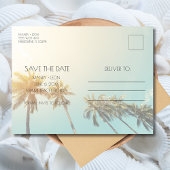 Florida Budget Beach Wedding Save the Date Aankondigingskaart