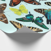 Florida Butterfly Party 30 in x 6 ft Matte paper Cadeaupapier (Hoek)