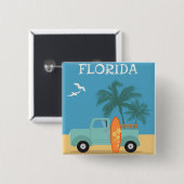 Florida:Button reizen Vierkante Button 5,1 Cm (Voorkant /achterkant)
