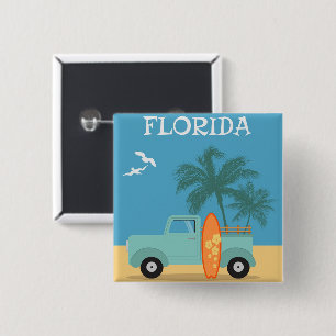 Florida:Button reizen Vierkante Button 5,1 Cm