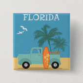 Florida:Button reizen Vierkante Button 5,1 Cm (Voorkant)