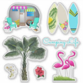 Florida Camping Tropical Shaped Scrapbook Stickers (Voorkant)
