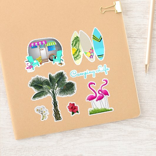 Florida Camping Tropical Shaped Scrapbook Stickers (Notitieboek)