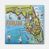 Florida Cartoon Map Magneet (Voorkant)