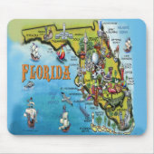 Florida Cartoon Map Muismat (Voorkant)
