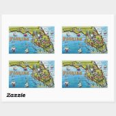 Florida Cartoon Map Rechthoekige Sticker (Vel)