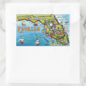 Florida Cartoon Map Rechthoekige Sticker (Tas)