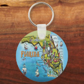 Florida Cartoon Map Sleutelhanger (Voorkant)