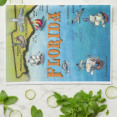 Florida Cartoon Map Theedoek (Gevouwen)