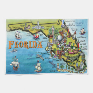 Florida Cartoon Map Theedoek