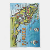 Florida Cartoon Map Theedoek (Verticaal)