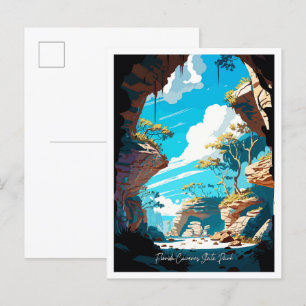 Florida Caverns Art Vintage Travel Illustratie Briefkaart