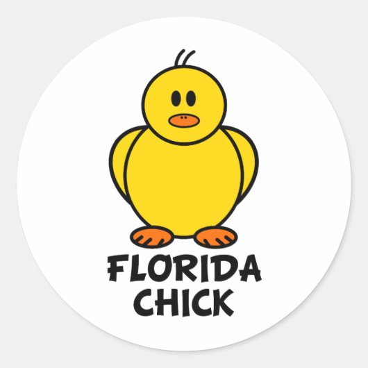 Florida Chick Ronde Sticker (Voorkant)