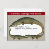  Florida Christmas Alligator Lijst Feestdagenkaart (Voorkant / Achterkant)