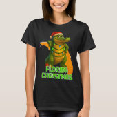 Florida Christmas Alligator Wearing Santa Hat Vaca T-shirt (Voorkant)