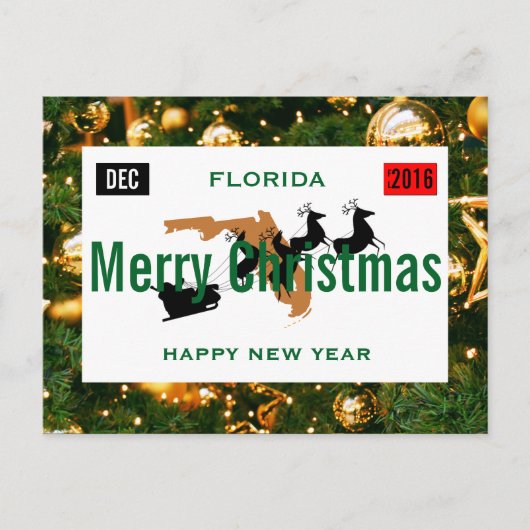 Florida Christmas Bord personaliseren Feestdagenkaart (Voorkant)