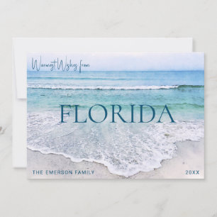 FLORIDA CHRISTMAS CARD   BEACH THEMED HOLIDAY CARD FEESTDAGENKAART