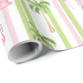 Florida Christmas Flamingo in Santa Hat Cadeaupapier (Rol Hoek)
