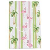 Florida Christmas Flamingo in Santa Hat Medium Cadeauzakje (Voorkant)