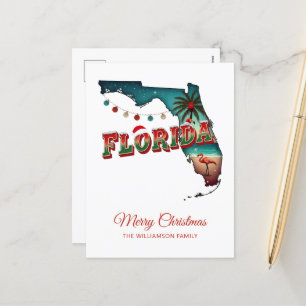 Florida Christmas State Kaart Illustratie Vakantie