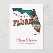 Florida Christmas State Kaart Illustratie Vakantie (Voorkant)