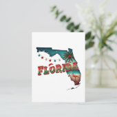 Florida Christmas State Kaart Illustratie Vakantie (Staand voorkant)