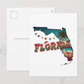Florida Christmas State Kaart Illustratie Vakantie (Voorkant / Achterkant)