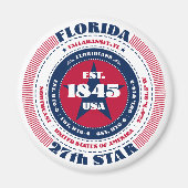 Florida Circle Typography Souvenir Magnet (Voorkant)