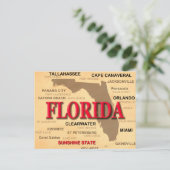 Florida Cities and Towns State Pride Map Briefkaart (Staand voorkant)